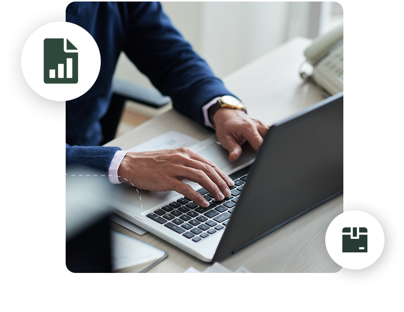 Professional using laptop